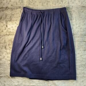 Villager Sport Navy Blue Casual Comfort Pocket Drawstring Skirt, Size M